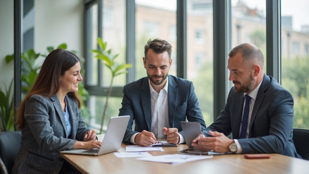 Профессионалы обсуждают проект в современном офисе, совместная работа над стратегией развития